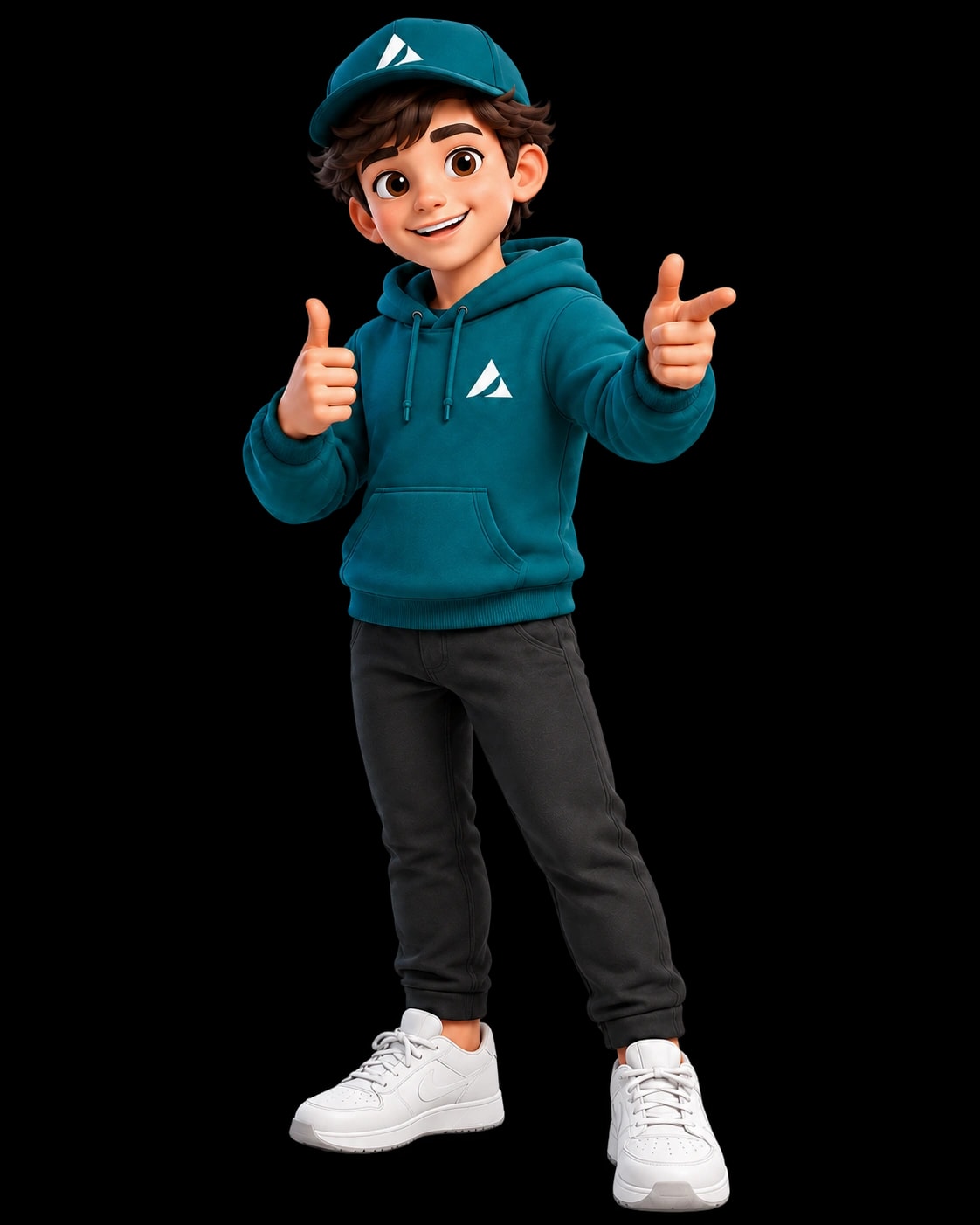 Adamant thumbs-up mascot illustration