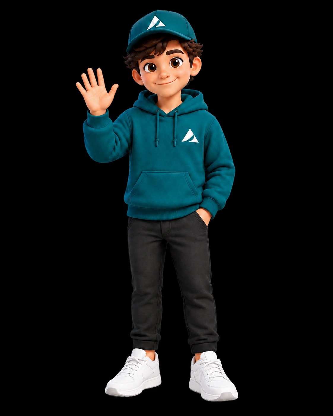Adamant waving mascot illustration